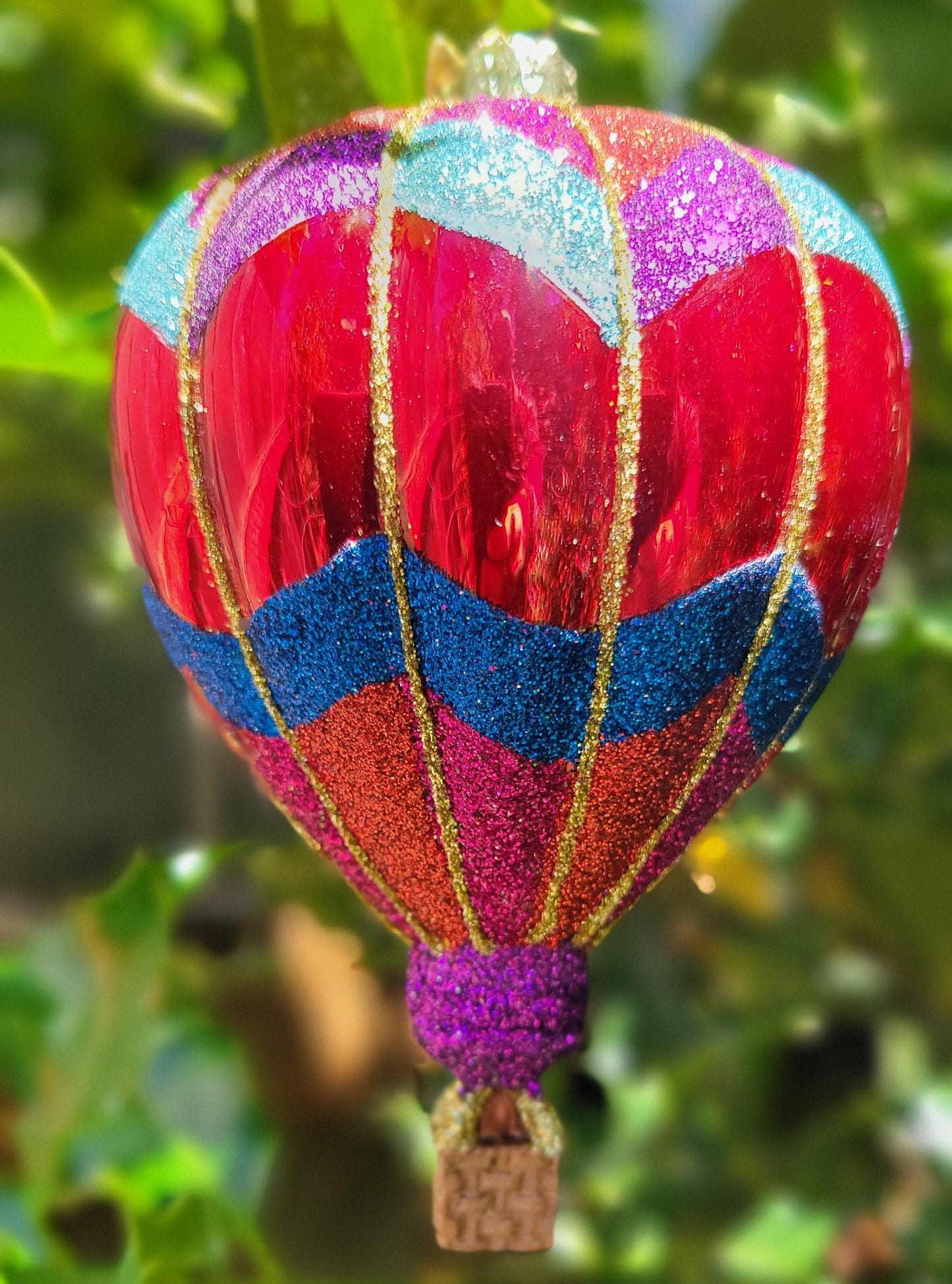 Red Hot Air Balloon Ornament