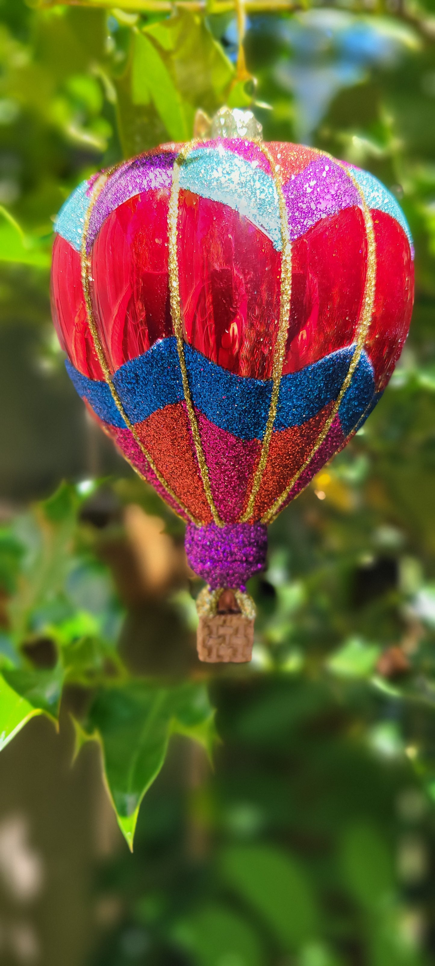 Red Hot Air Balloon Ornament